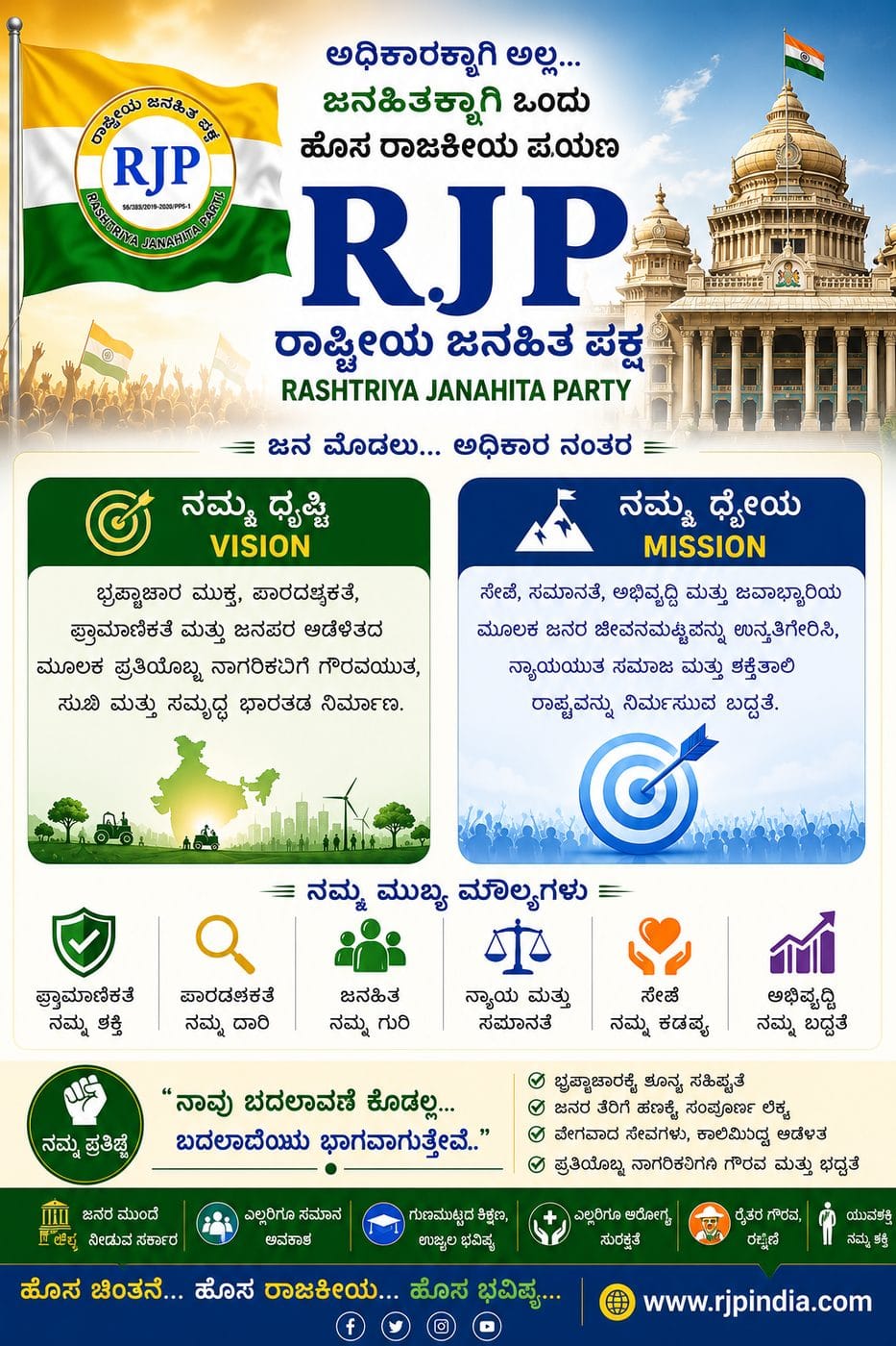 RJP ದೃಷ್ಟಿ ಮತ್ತು ಧ್ಯೇಯ ಪೋಸ್ಟರ್