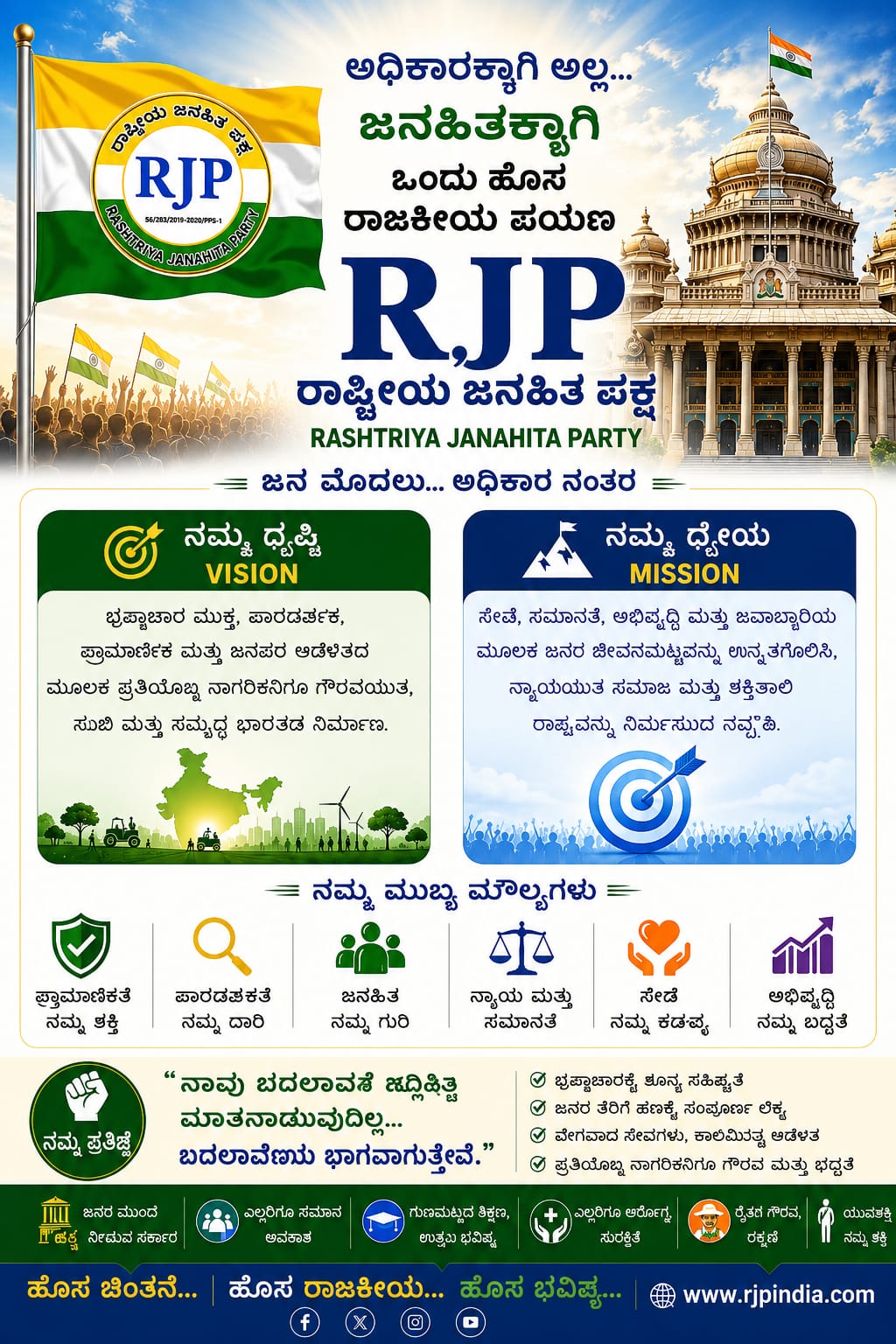RJP ದೃಷ್ಟಿ ಮತ್ತು ಧ್ಯೇಯ ಪೋಸ್ಟರ್